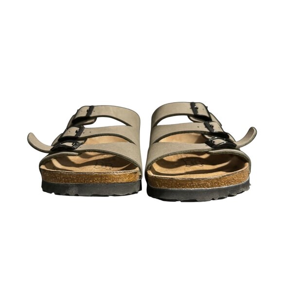 Birki's by Birkenstock Marseille Sandal In Stone Birko-Flor Narrow Fit, Size 38 - Picture 2 of 10